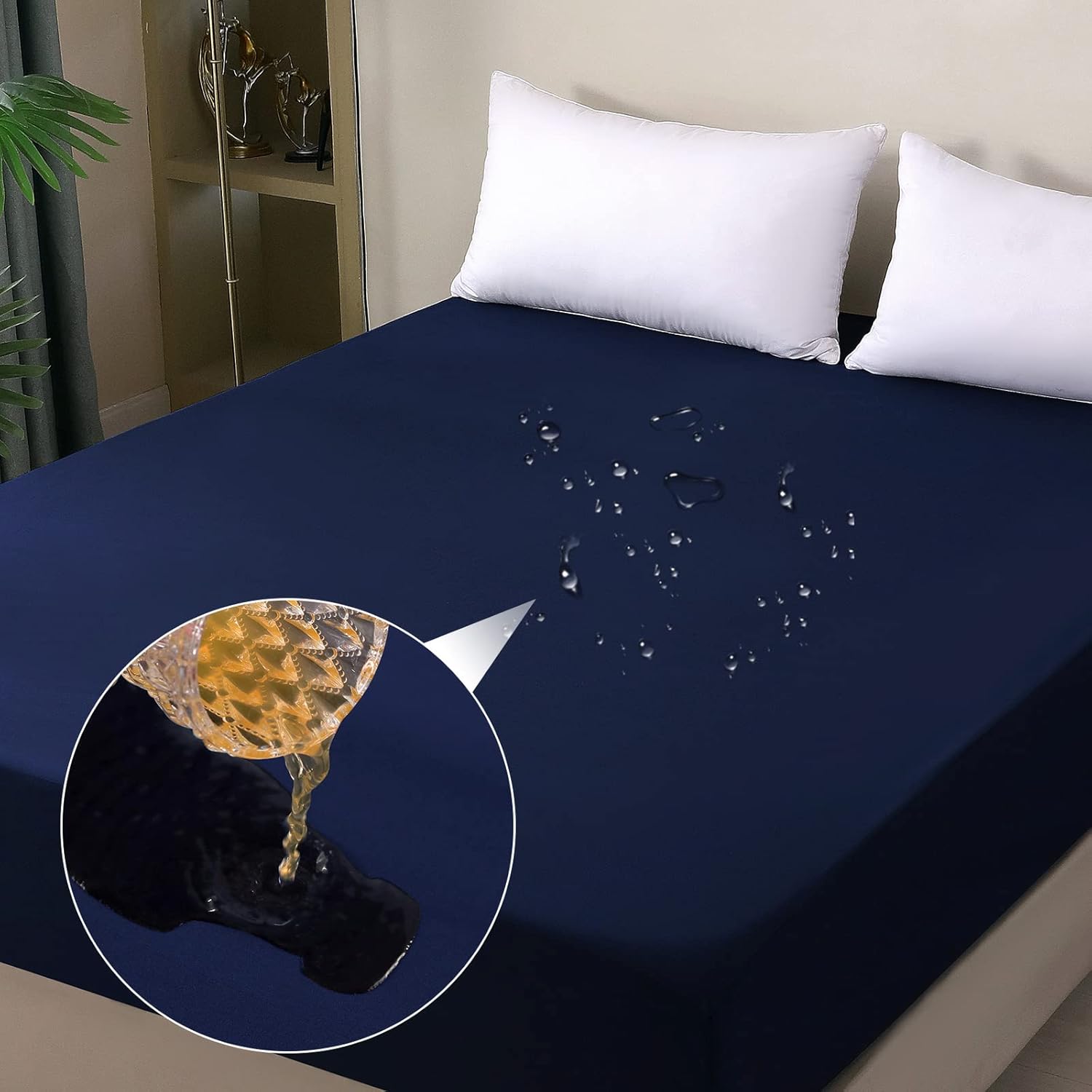 

1 шт. Водонепроницаемый протектор для матраса, Мягкий Удобный Дышащий Однотонный Постельный Чехол для матраса Натяжной Комфорт и Защита 200x220cm