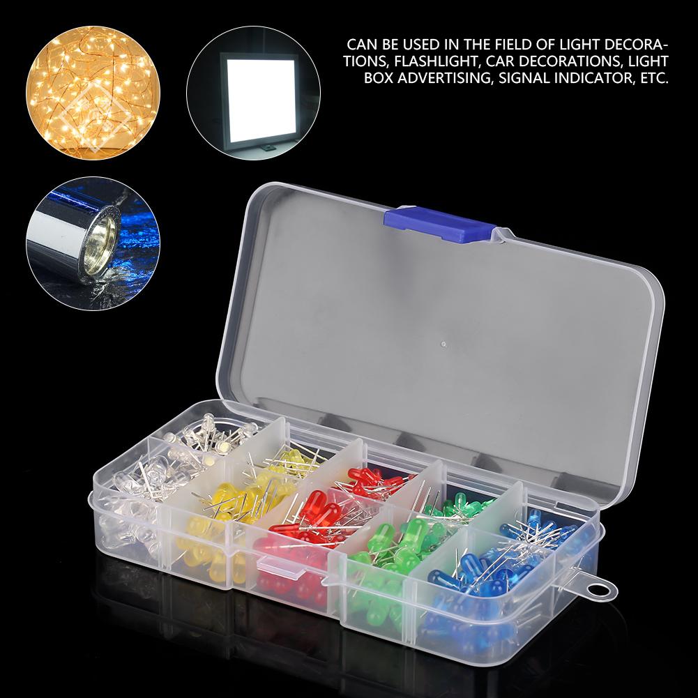 350PCS 3mm & 5mm Assorted Color LED Light Emitting Diode Assortment Kit
