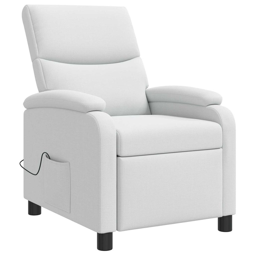 Massage Relax Chair White Fabric