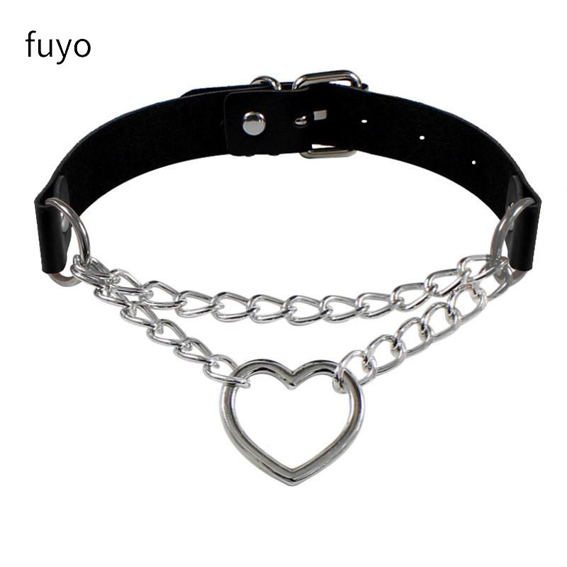 Punk Black Bell Lock PU Leather Necklaces for Women Cosplay Rock Geometry Rivet Collar Choker Necklaces Festival Jewelry