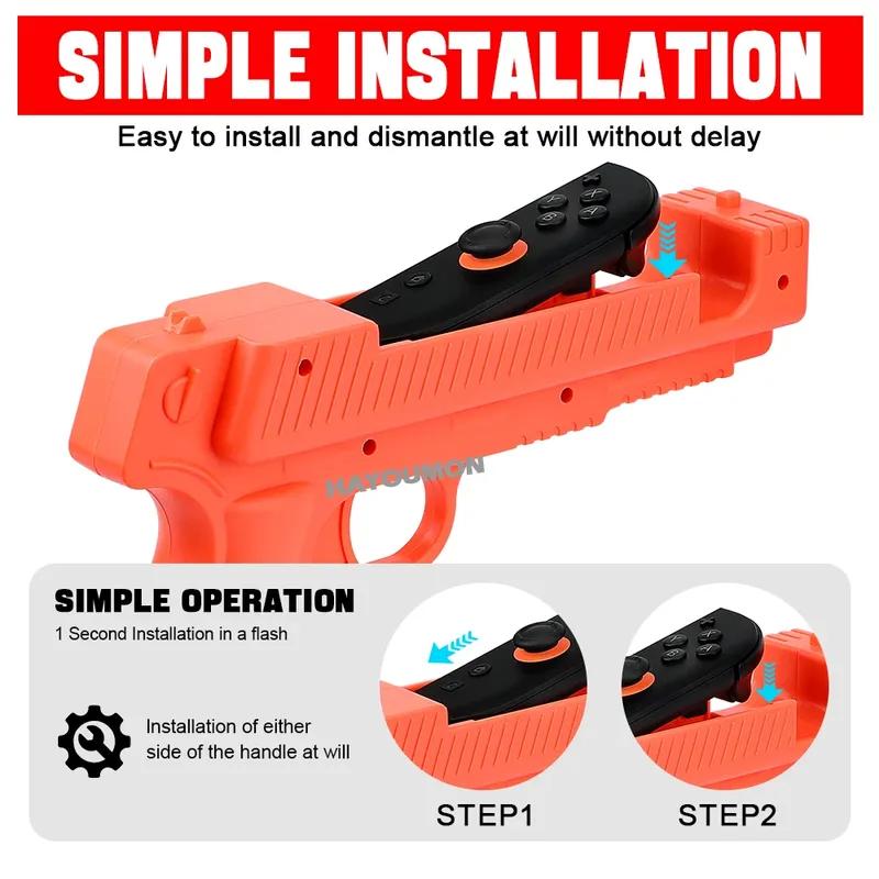 2026 New Shooting Gun Controller for Switch 2 Left Right Handle Holder Somatosensory Gaming Gun Joypad Gunstock Hand Grip