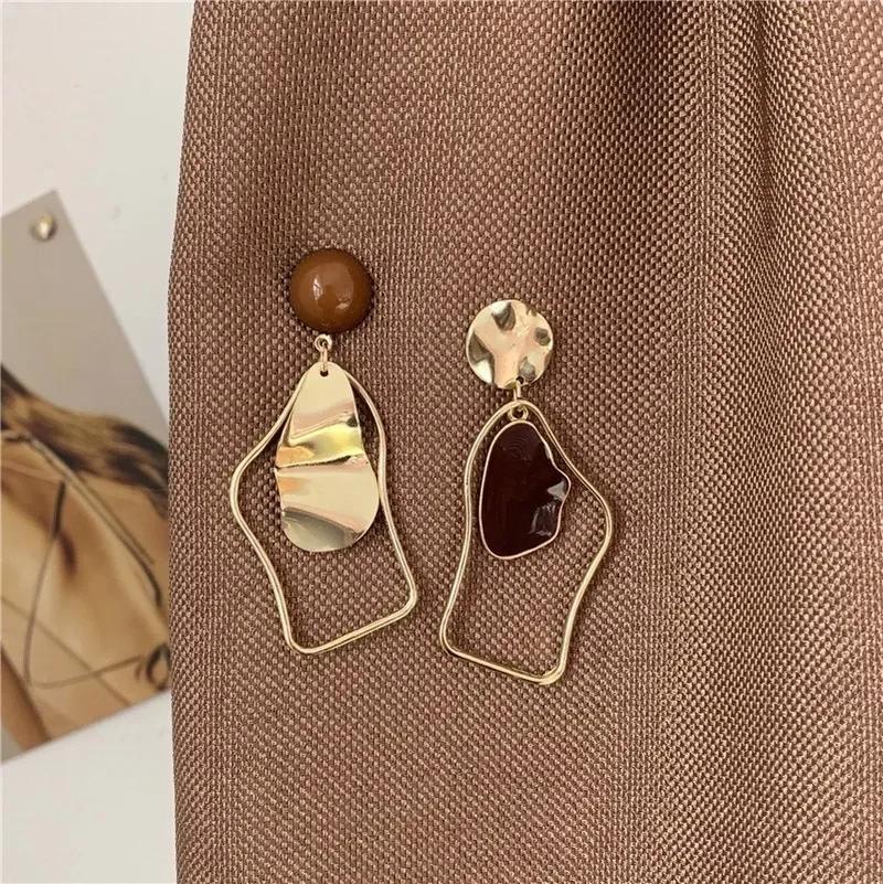 Metal Irregular Drop Women Earrings Geometric Statement Earrings Fashion Jewelry Wedding Accessories Pretty Lady Earring Decor