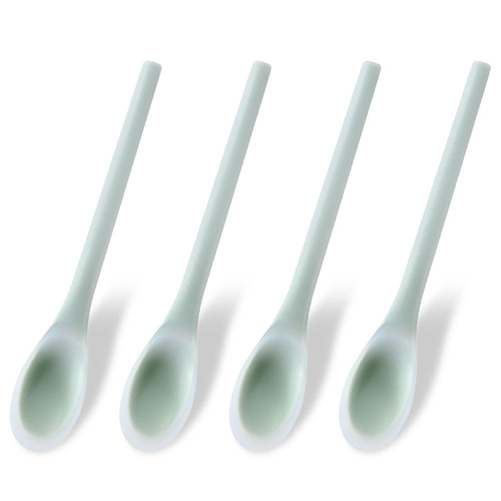4Pcs Heat-resistant Silicone Mixing Spoon Nonstick Kitchen Cooking Spoon Baking Spoon for Cooking Stirring Mixing and Serving