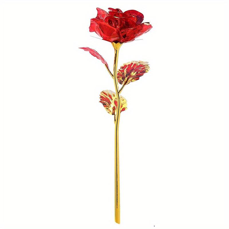 10pcs Artificial Gold Foil Rose Flower Full Blossom Presents, Romantic Gift for Her, Creative Thanksgiving Mother's Day Valentine's Day Women's Gift
