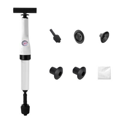 Toilet Plunger Air Pressure Drain Opener Adjustable Gauge 3/5 Attachments For Clogged Toilet Sink Shower