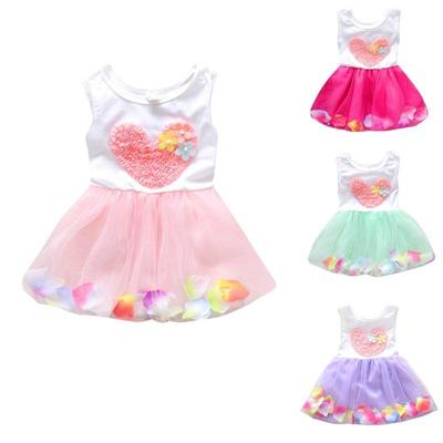 0-4T Kids Girls Summer Dress Princess Party Flower Tutu Dress Skirts