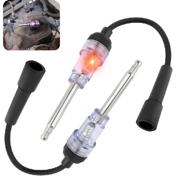 Spark Plug Tester With Indicator Lights,Spark Tester Small Engine For Check Ignition System,Universal Ignition Coil Tester Tool Car Accessories For