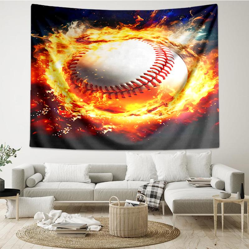 Fußball, der durch Wandteppich für Schlafzimmer, Wohnzimmer, Spielzimmer, Dekorations-Kunstzimmer Wandbehang platzt, Feiertags- und Geburtstagsgeschenke