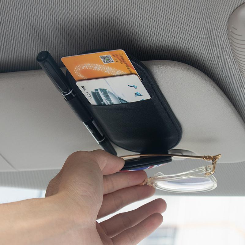 Car Sun Visor For BMW MiNi Cooper Business Card Holder CD DVD Organizer Storage Box Sunglasses Clip Stowing Tidying Bag