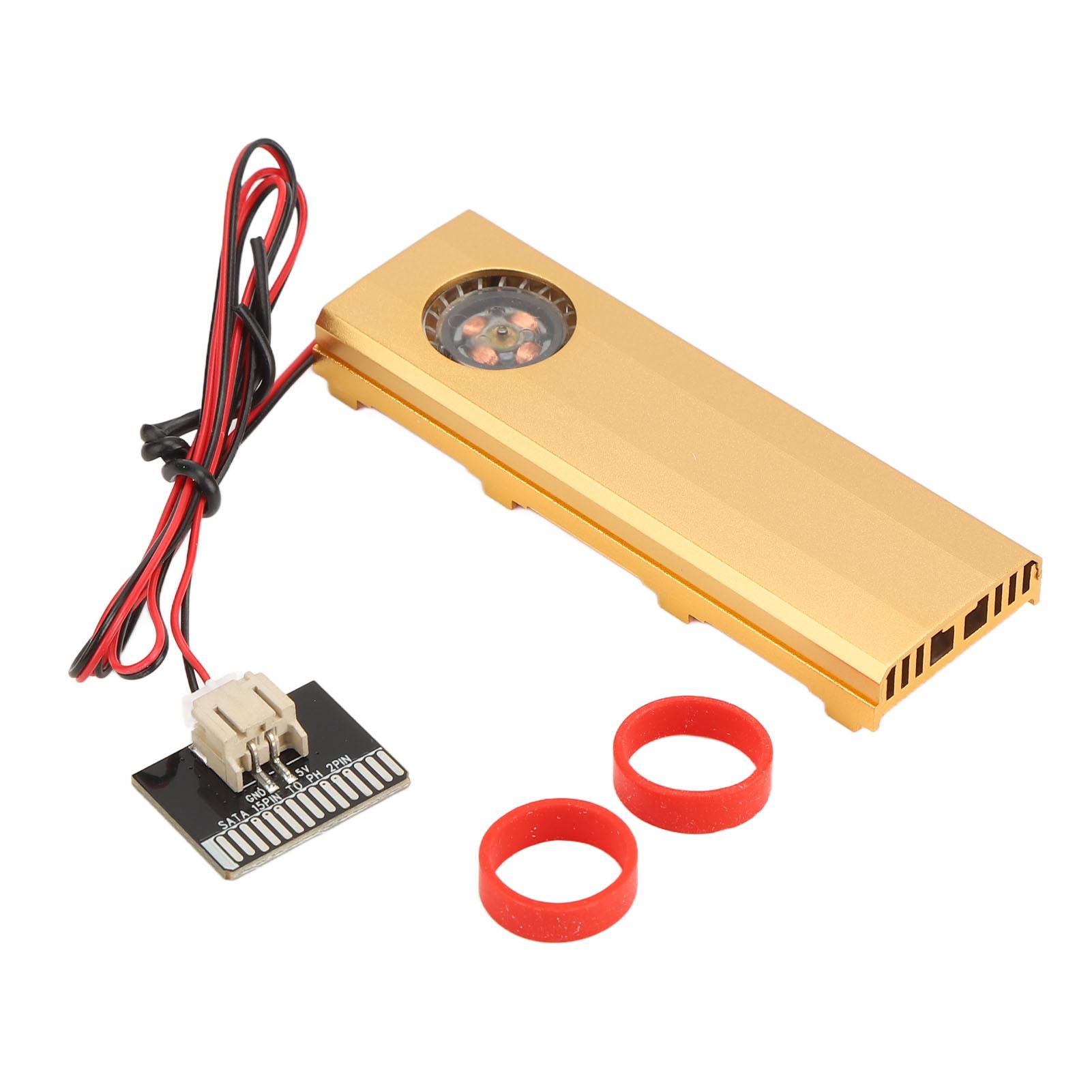 

Радиатор для M.2 NGFF NVME SSD, Четверное рассеивание тепла, Вентилятор 5 В, Порт SATA, Питание, Охладитель для SSD, Золотой золотой