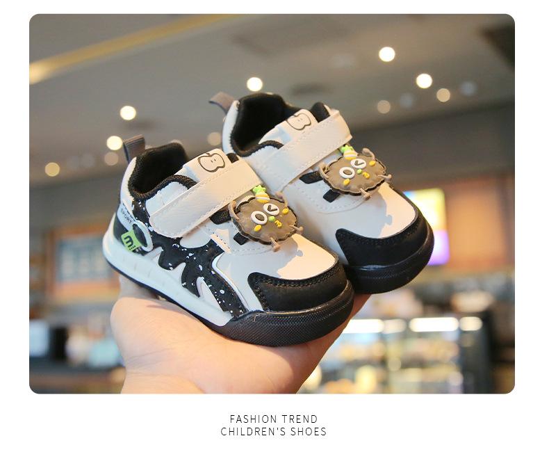 Baby Non-Slip Soft Sole Shoes - Spring/Autumn, Anti-Kick, Magic Tape, Cartoon Design for Boys and Girls