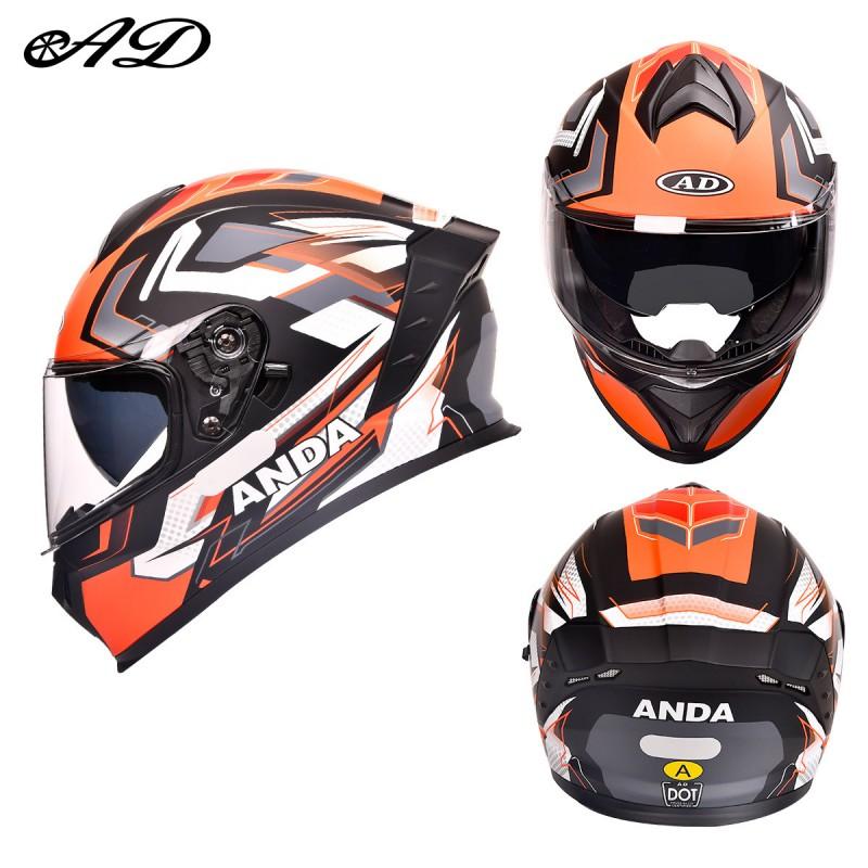 AD Motorcycle Helmet 3C DOT Certified Full Face Men Women All Season