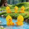 3D-gedruckte kleine gelbe Enten, niedliche gelbe Entenfigur für Schreibtischdekoration, Enten-Miniaturfiguren für Mikrolandschaften, lustige Geschenkideen