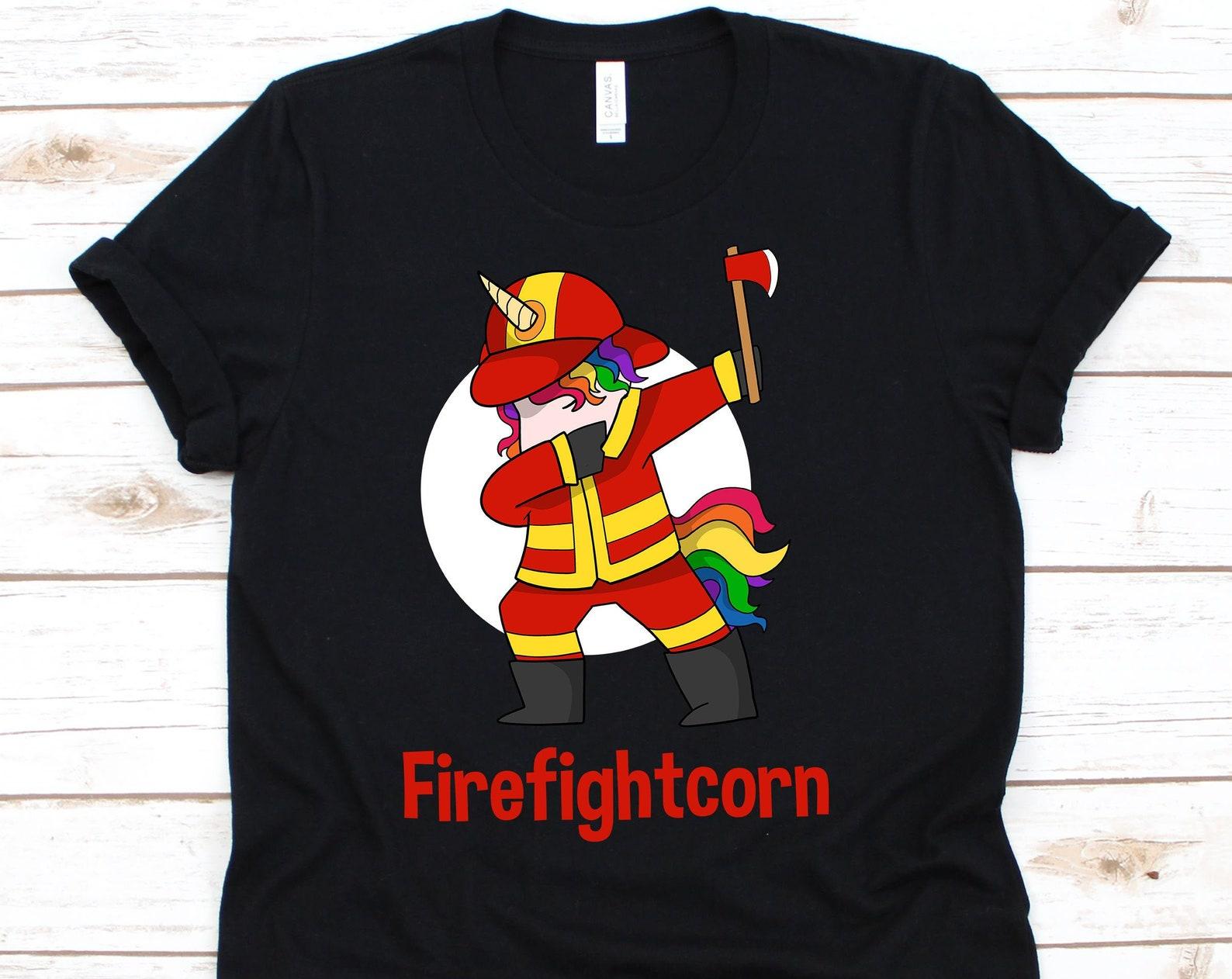 Firefighter Unicorn Shirt, Dab Shirt, Unicorn Lover, Firefighter Shirt, Firefighter Gift, Unicorn Shirt, Dabbing Tee M