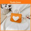 Blocking Heart Color Shaped Buckle Leather Children Shoulder Bag For Use Daily