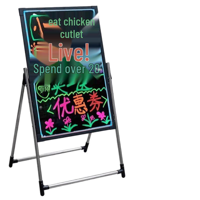 Fluorescent Night Market Advertising Board - Luminous Shop Display Blackboard