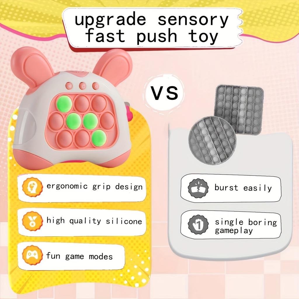1 intelligentes Spielzeug, 4 Modi, 999 Spiellevel, mit Lichtern, Schnell-Drück-Spielkonsole, Handheld-Spielkonsole, Schnelle Puzzle-Spielkonsole, Drück-Blasen-Spielzeug, Spielkonsole