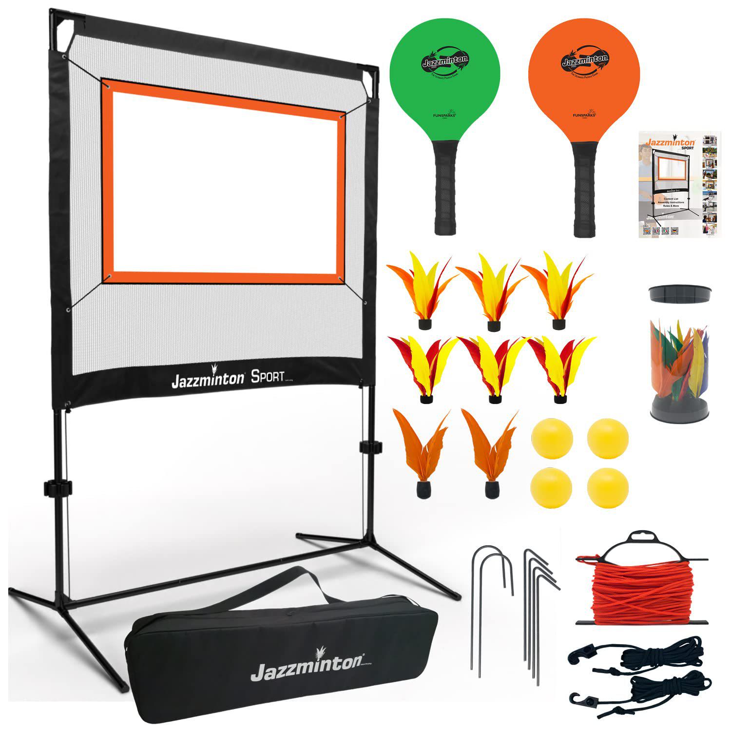 

Badminton Net Set with Rackets, Storage Bag & Tennis Marker Ball for Indoor/Outdoor Sports