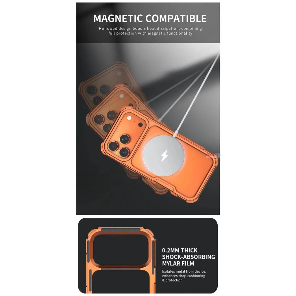 Aluminum Alloy Bumper Case for iPhone 18 16 17 Pro Max 16 17 18Open Back Frame with Cushioned Corners and Camera Edge Protection