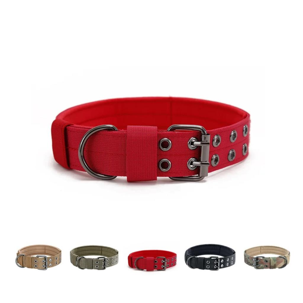 Adjustable Pet Tactical Dog Collar Durable Double Buckle German Shepherd Training Leash and Collar Large Medium Dogs Accessories