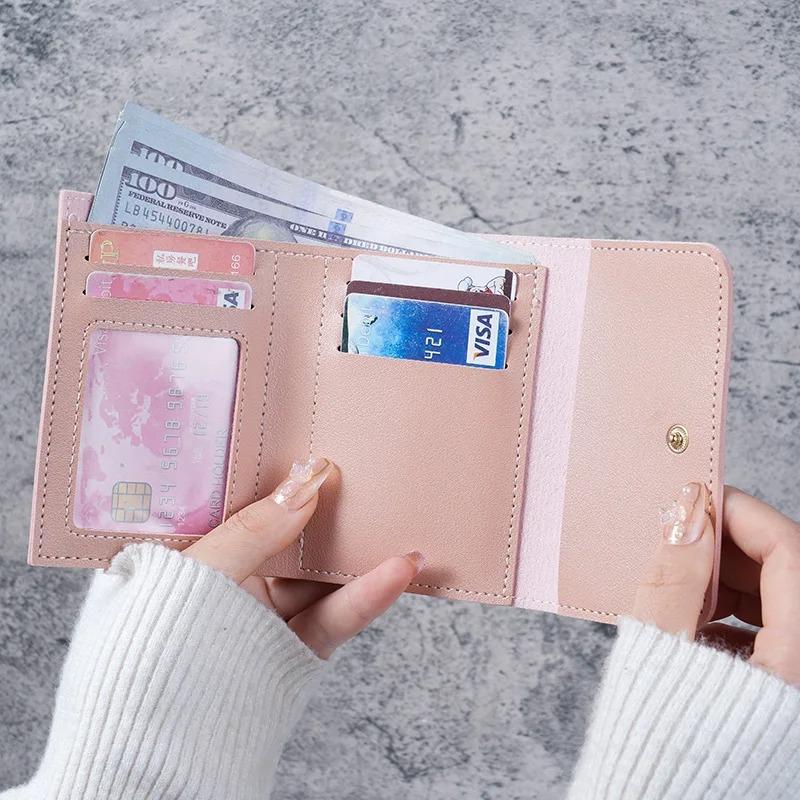 Simple Short Women Wallets High Quality Card Holder Large Capacity Female Coin Purses Small Card Bag Wallet For Girls Purses