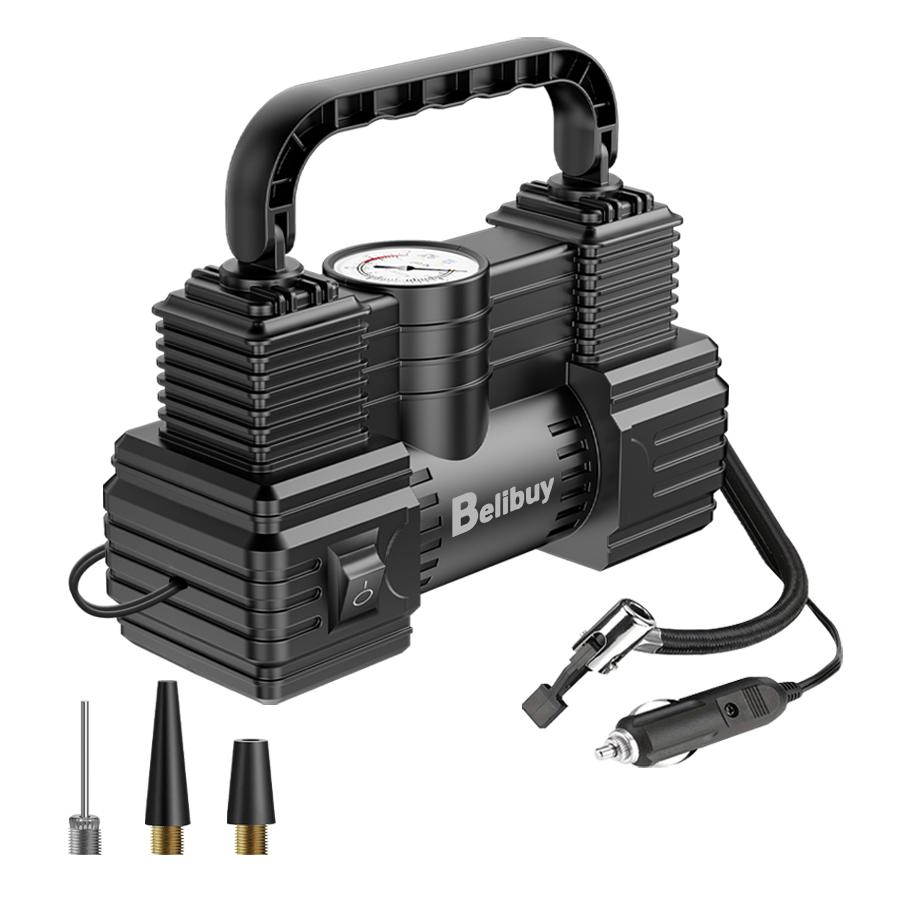 

Ultra-Fast Car Tire Pump | 12V Plug-in, 5 Mins Full Inflation, Compact & Corded Corded Electric чёрный