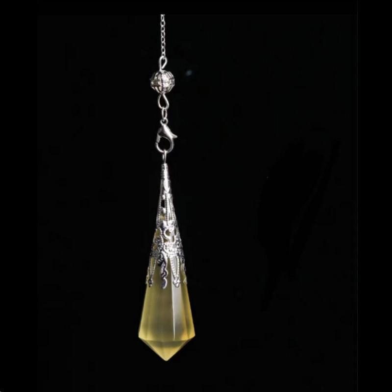 Natural Crystal Pendant with Smoky Quartz, Amethyst, Brown Quartz, Obsidian, Tiger's Eye, and White Crystal