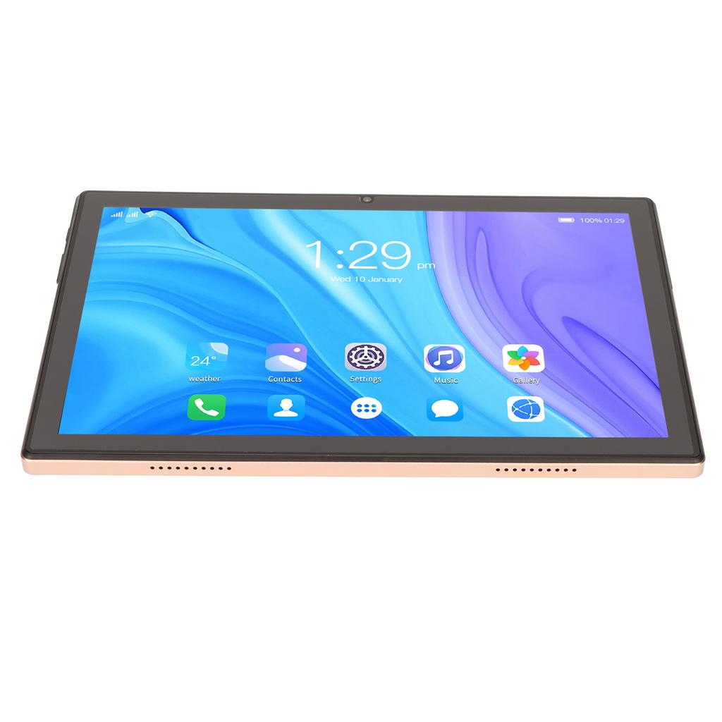 10 Inch Tablet 1920x1200 Gold Color 4G Calling 6GB RAM 128GB ROM 8800mAh Dual Camera 128GB Tablet 100‑240V
