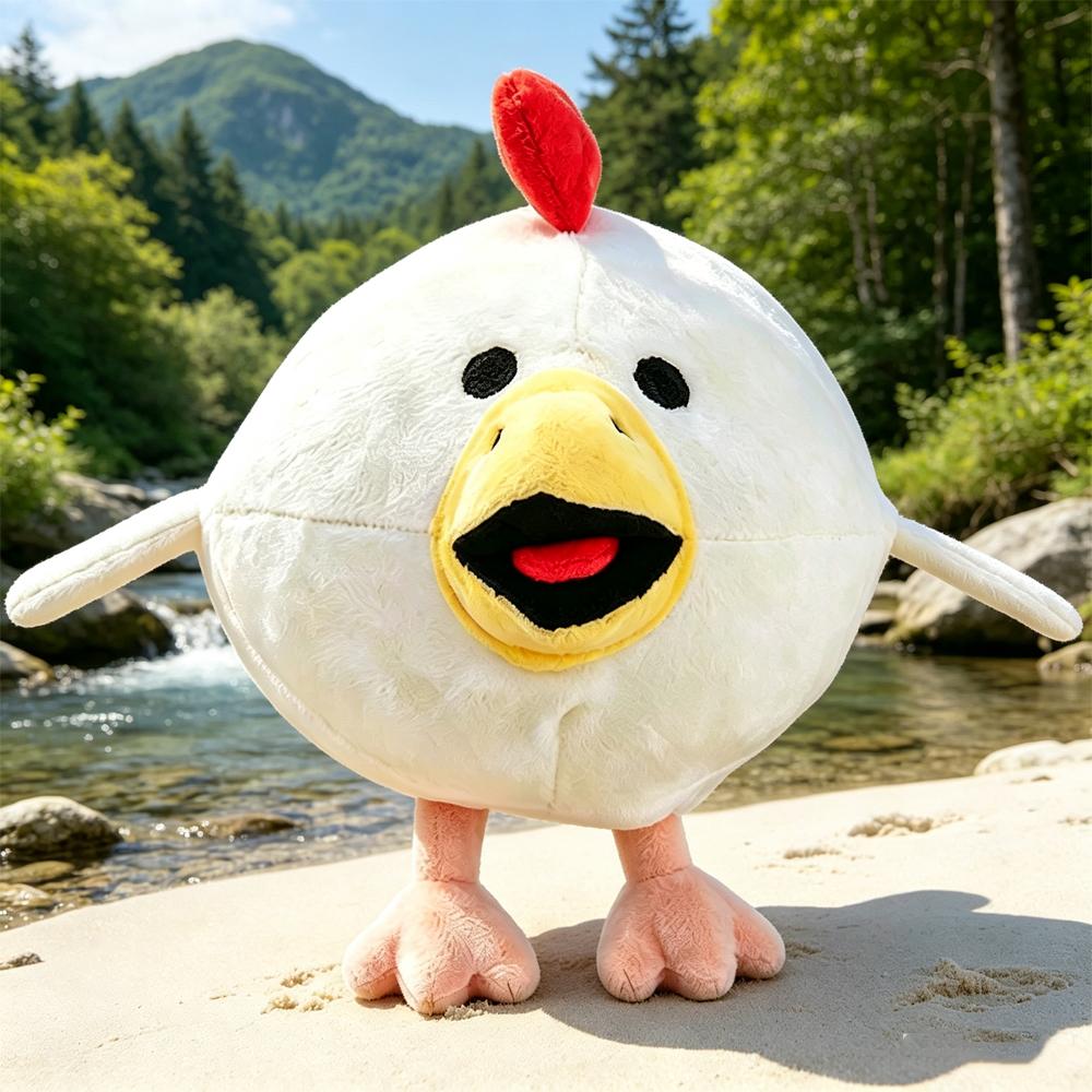 Cute White Chicken Gun Chick Plush Toys Movie Stuffed Animals Cute Soft Stuffed Chook Plush Dolls For Kids Fans Birthday Gifts