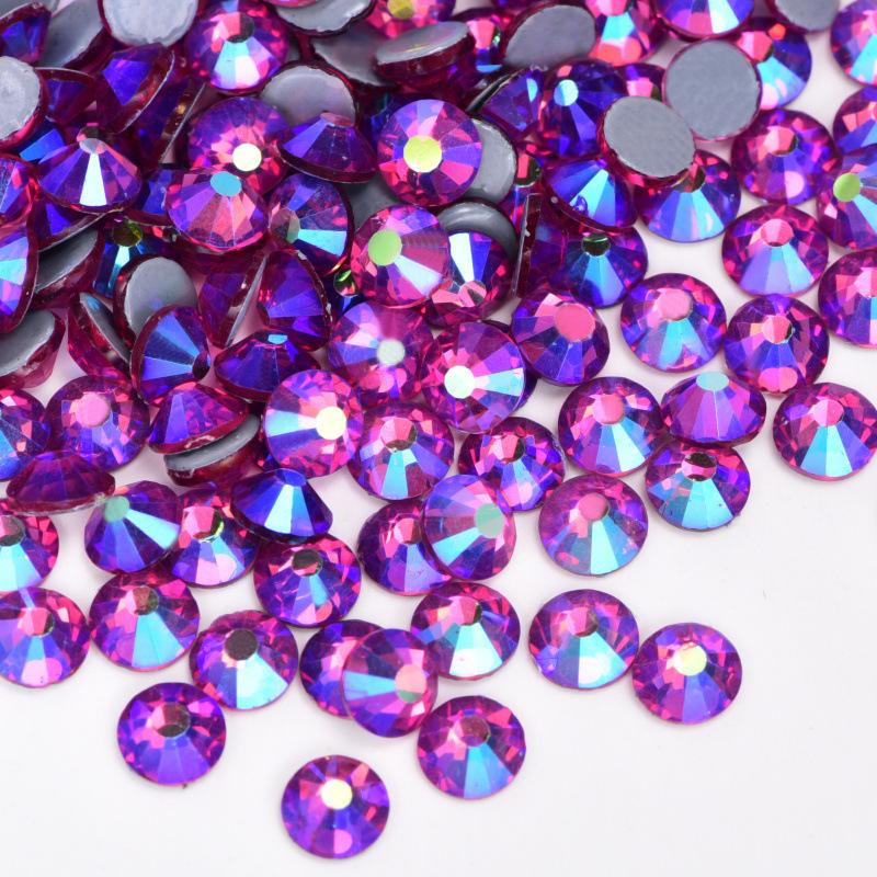 Imitation Austrian Diamond, Even Surface Hot Melt Adhesive Hot Diamond Ab Color Crystal Glass Diy Clothing Rhinestone Decoration