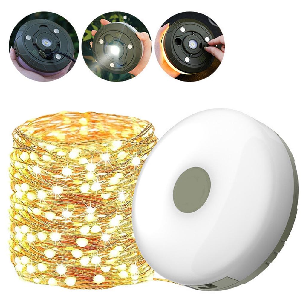 Portable Stowable Lights For Outdoor Use, 10 M LED Camping Lights Outdoor Battery USB Rechargeable Camping Lamp LED Tent Light Outdoor