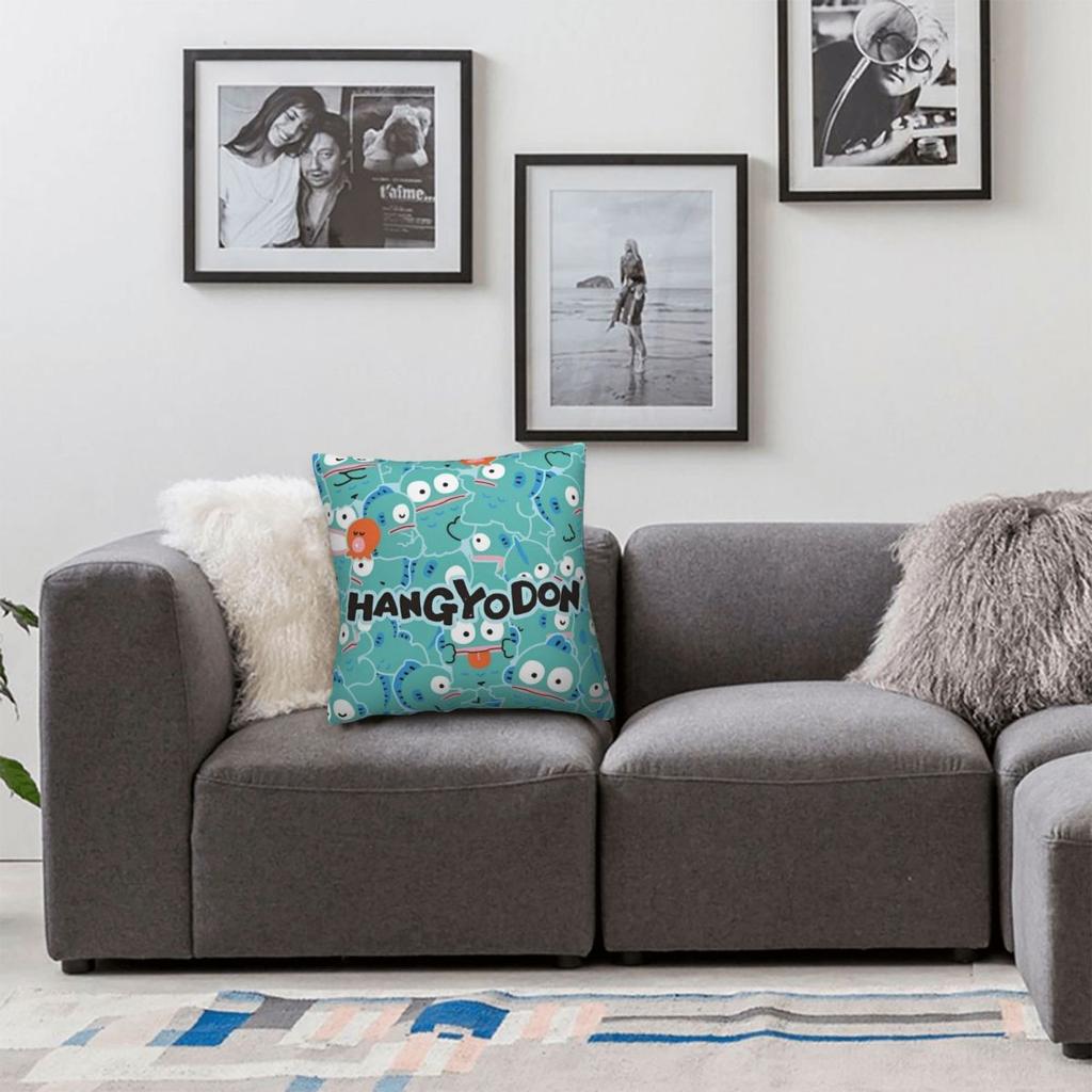Cartoon Hangyodon Pillowcase Double-Sided Printing Polyester Cushion Cover Decor Pillow Case Cover Home Zippered 45*45Cm