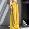 High Street Women's 2026 Yellow Wide-Leg High-Waisted Casual Pants