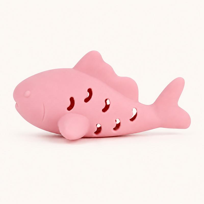 Interactive Cat Treat Dispensing Toy Shark Shape Slow Feeder Chew Toy Enrichment Toy for Indoor Cats Kittens Training Play