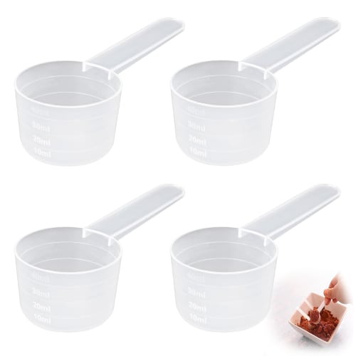 4 Measuring Scoops, Protein Scoops, Food Scoops, 30g Powder Protein Scoop, Plastic Reusable Spoons for Milk Powder, Protein Powder, Flour, and Other K