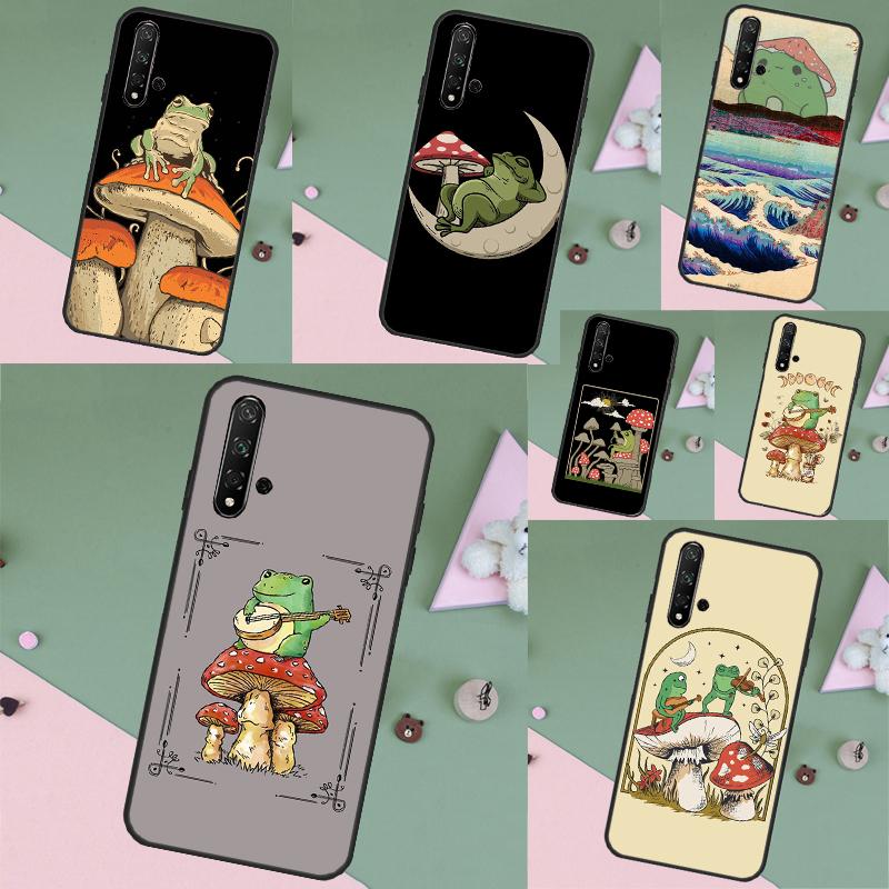 Cottagecore Frog Mushroom For Huawei Nova 11 12i 8i 7i 3i 9 10 SE Y60 Y61 Y70 Y72 Y73 Y90 Y91 P20 P30 Pro P40 Lite Case