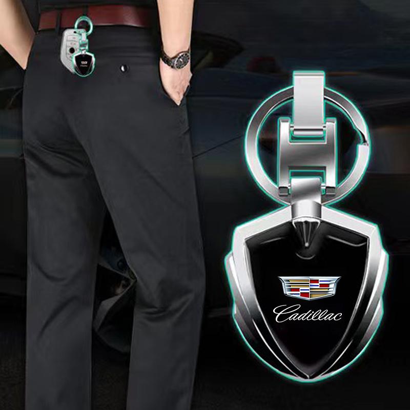 1PCS 3D Metal Car Logo Key Rings Keyring Logo Stying Shield Shaped Keychain For Cadillac XT5 XTS CTS BLS SLS DTS SRX Escalade Tiburon Deville