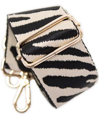 Grande Grace Shoulder Strap (Single), 5cm Wide, ZebraGold Hardware