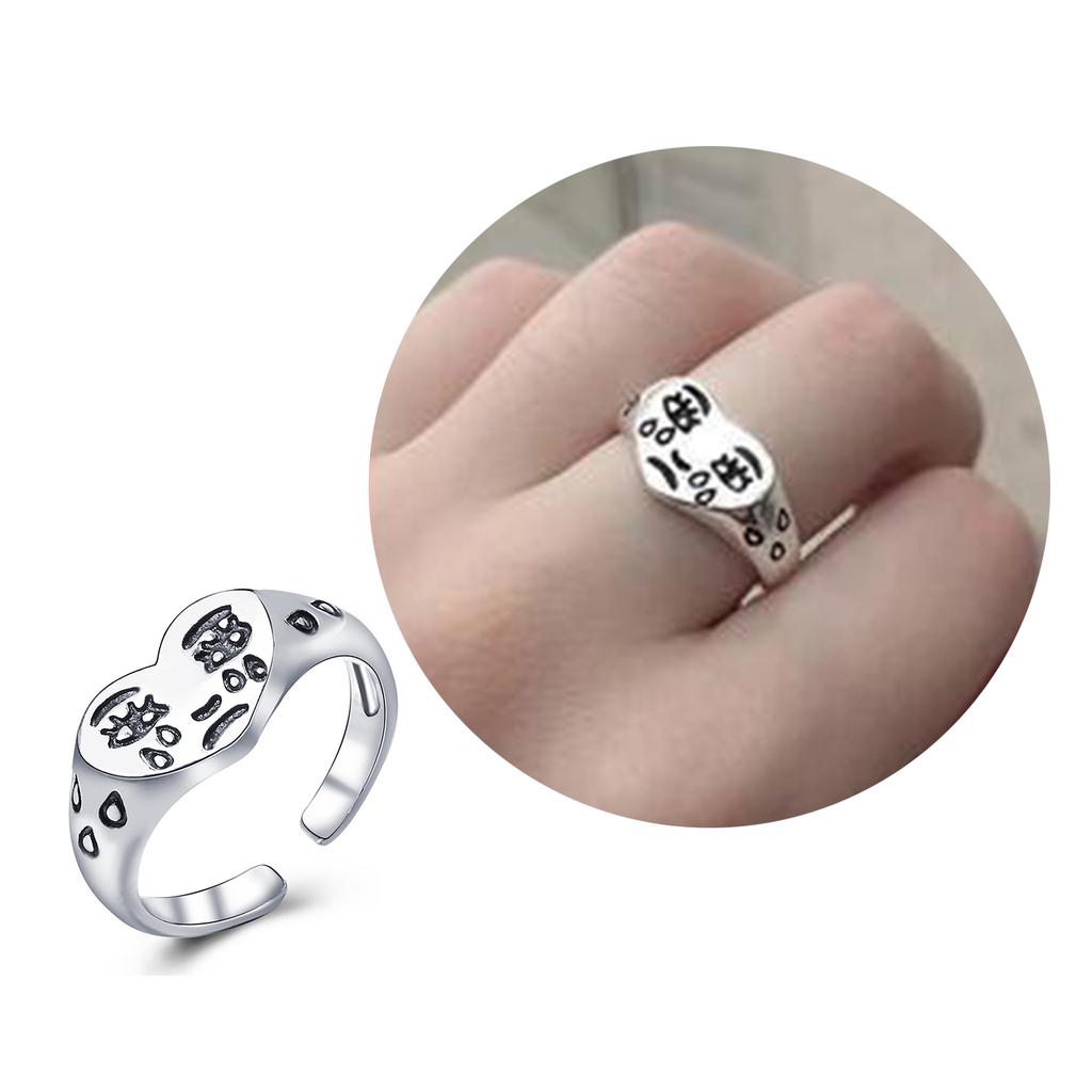 Emotional Heartbroken Expression Rings Comfortable Wear Sturdy Alloy Comfort Fit Jewelry for Teens Trendy Gifts Ideas