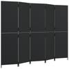 5 Piece Black Poly Rattan Folding Screen