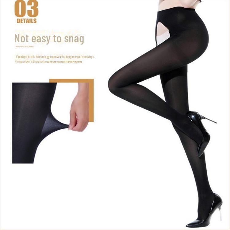 Spring and Summer Thin Velvet Leggings for Women with Anti-snagging Design, Easy To Take Off, Sexy Open-crotch Style.