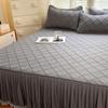 Solid Anti Slip Cotton Bed Skirt Modern Minimalist Fitted Sheets Bed Covers Large Skirt Skin Friendly Bedspread