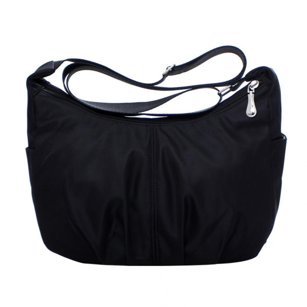 Women Nylon Waterproof Sling Shoulder Bag Large Capacity Crossbody Bag