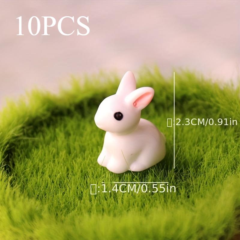 

10 шт. статуэток пасхального кролика, мини-украшения в виде кролика из смолы, подходят для самостоятельного украшения дома, гостиной, офиса, подарков на Новый год и День святого Валентина M