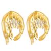 DIGADAGU Luxury Shrimp Butterfly Simulation Stud Earrings Stainless Steel Exaggerated Earrings Women's Jewelry Party Accessories