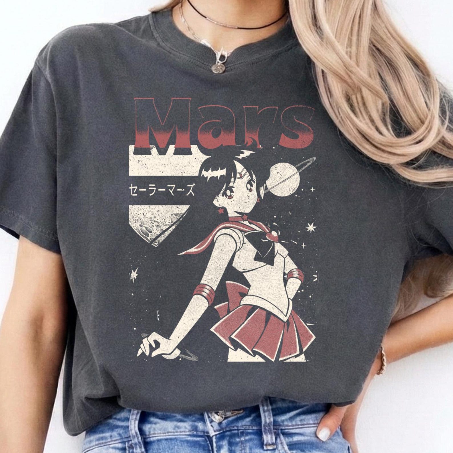 Sailor Mars Rei Hino, Sailor Moon 90 s Anime Manga t-shirt 3XL