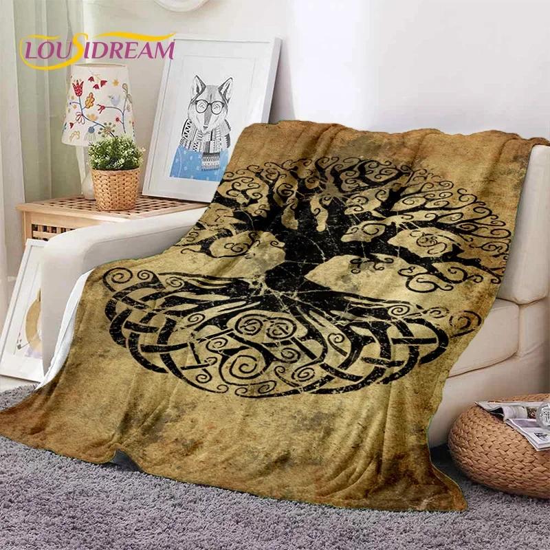 Tree of Life Nature Viking Yggdrasil Norse Soft Flannel Blankets,Throw Blanket Comfortable Blanket for Picnic Beds Home Bedroom