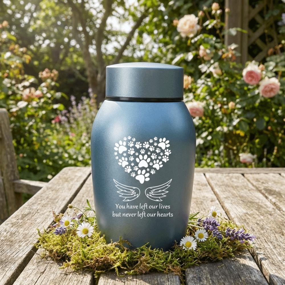 Sealed Pets Cremation Urn Pet Paw Print Dog Cat Cremation Urns Memento Burial Holder  Ashes Storage
