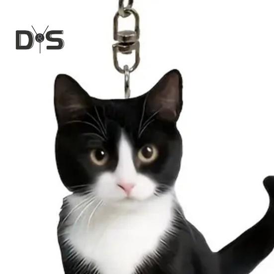 Brelok w kształcie kota z kreskówek 2D akrylowy brelok z zawieszką kota klucze imprezy uniwersalny brelok do torby akcesorium