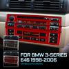 For BMW 3 Series E46 1998-2006 Real Soft Carbon Fiber Button Frame, AC & CD Control Trim Anti-Scratch Premium Upgrade